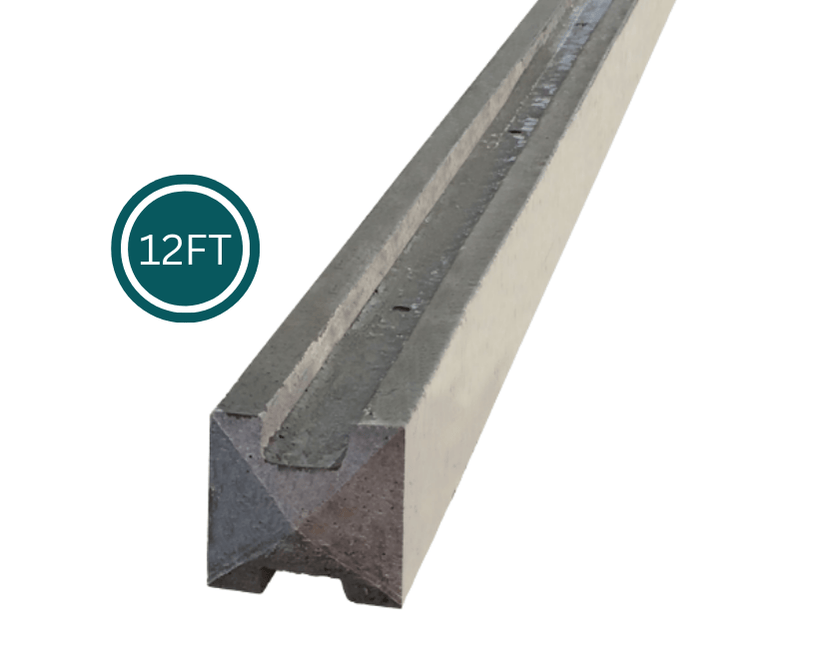 12ft drycast concrete slotted intermediate post for inline garden fencing panels in Harlow