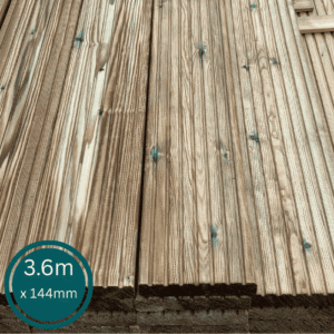 3.6m timber decking board 144x28mm treated profile Harlow Hertford