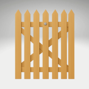 3ft × 0.9 m pointed top picket garden gate available near Harlow and Hertford, pressure-treated timber gate for classic outdoor entrances and boundary access.