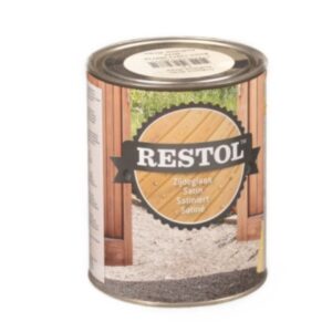 A 1-litre tin of Restol Exterior Wood Oil protective translucent treatment for outdoor timber care.