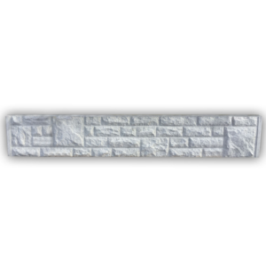 6ft long rockfaced concrete gravel board 12 inches high with natural stone effect texture near Harlow