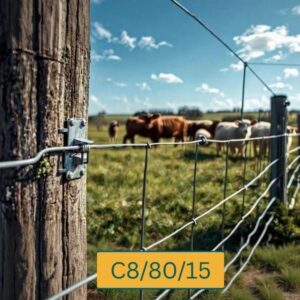 50m roll of C8/80/15 galvanised stockfence for livestock and garden boundaries in Harlow.