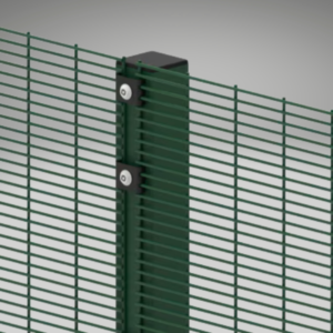 2.4m long green powder coated steel intermediate line post for straight runs of v-mesh commercial security fencing near Harlow