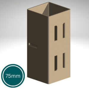 Epoxy brown post extender for 75mm timber fencing posts in Harlow and Hertford gardens.